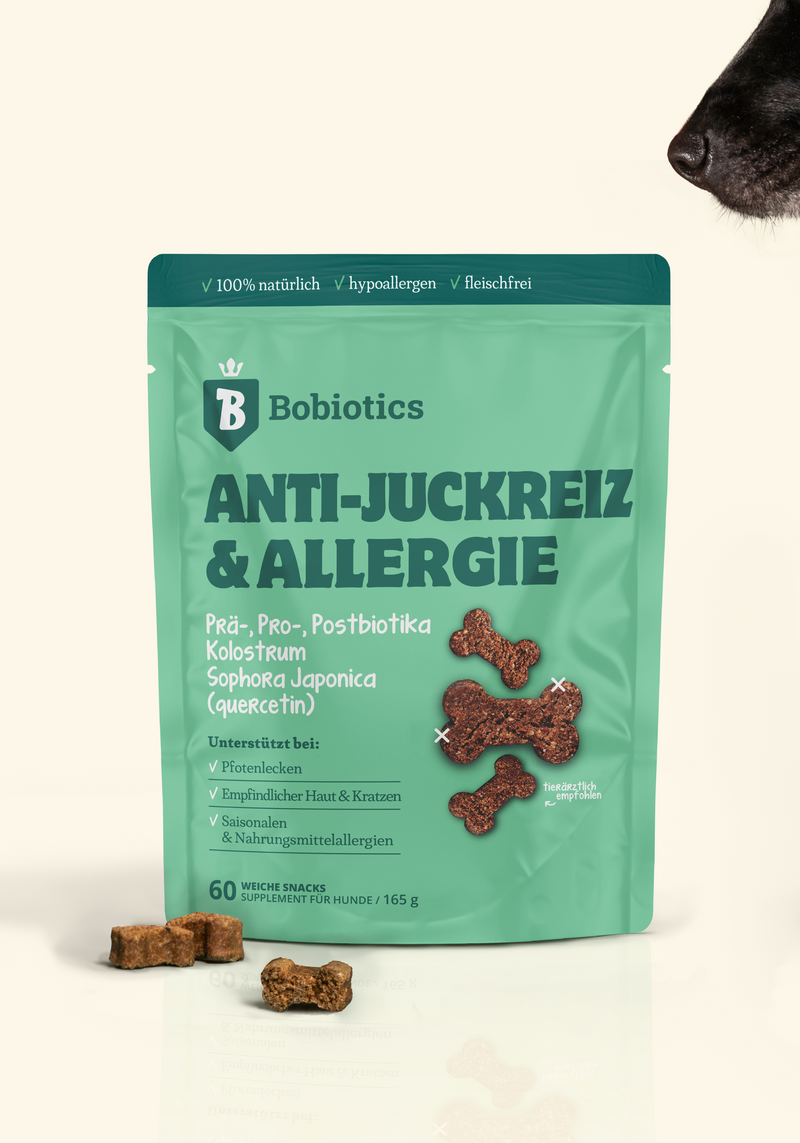 Anti-Juckreiz Probiotikum | 60 Snacks für Hunde | 100 % natürlich